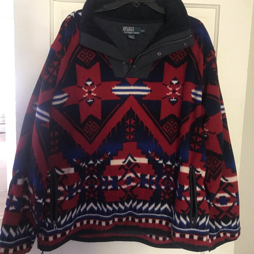 Polo Aztec Print fleece pullover